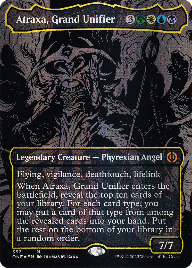 Atraxa, Grand Unifier - Mythic Legendary Creature — Phyrexian Angel card from Phyrexia: All Will Be One