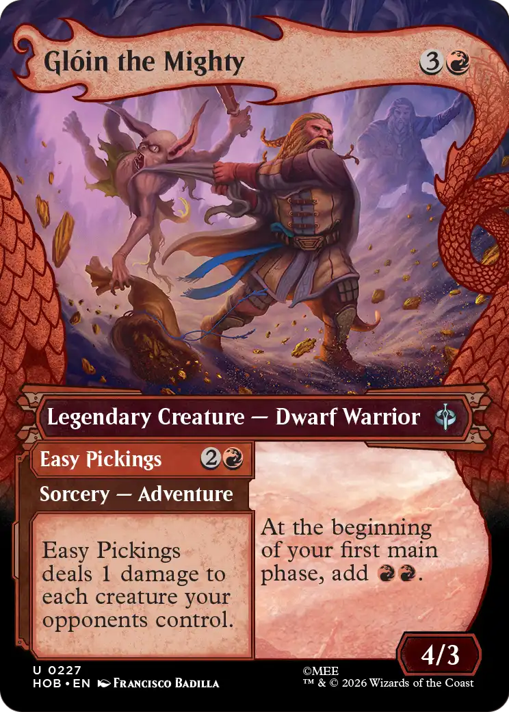 Glóin the Mighty // Easy Pickings - Uncommon Sorcery — Adventure card from The Hobbit
