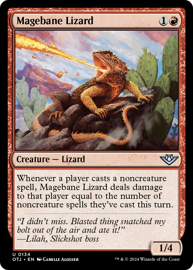Magebane Lizard - Creature — Lizard used in 72.2% of Mono-Red sideboards