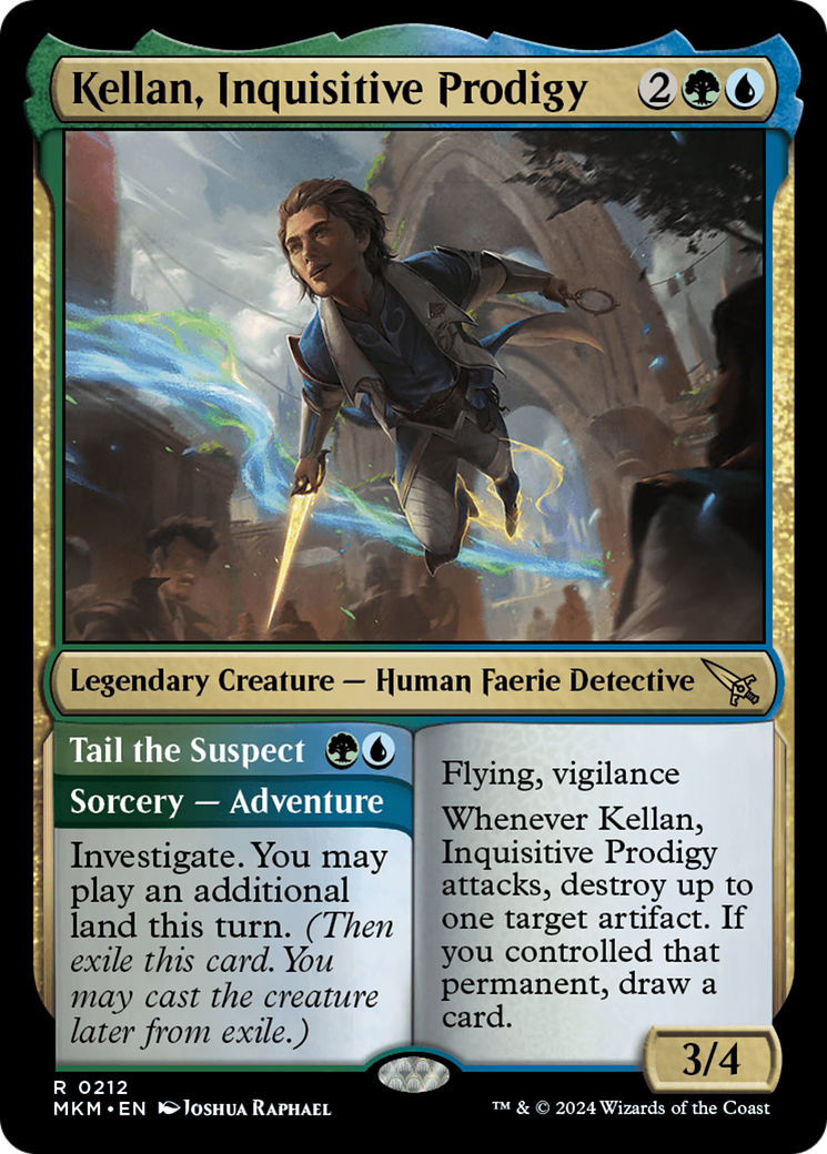 Kellan, Inquisitive Prodigy // Tail the Suspect - Rare Legendary Creature — Human Faerie Detective card from Murders at Karlov Manor