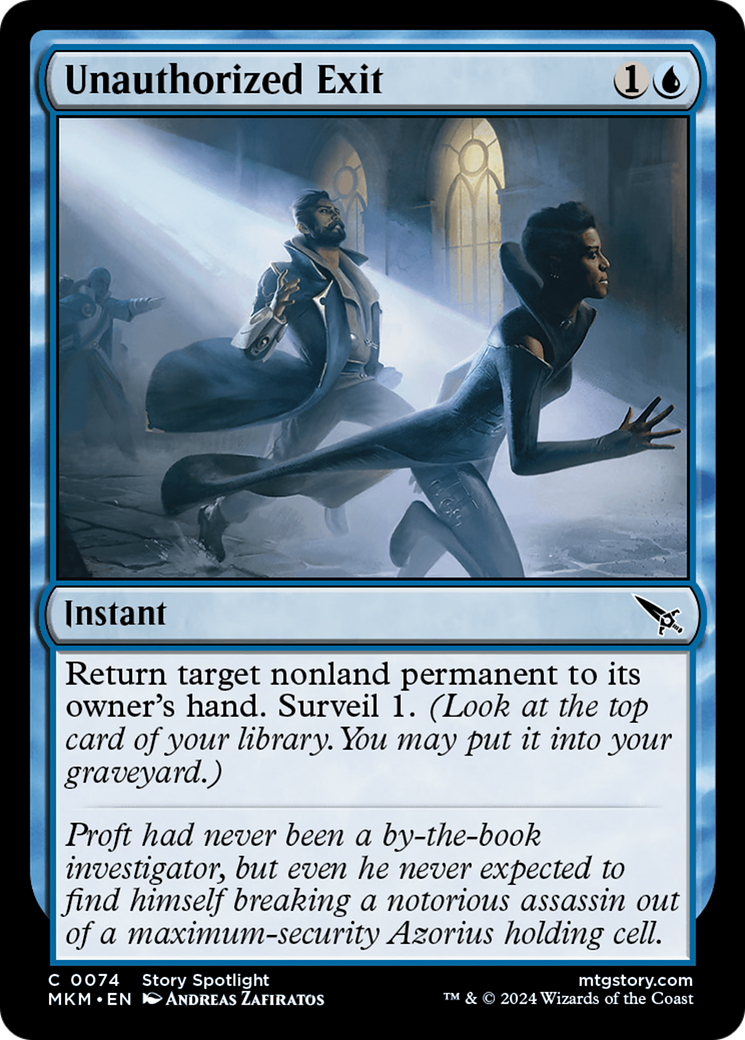 Unauthorized Exit - Common Instant card from Murders at Karlov Manor