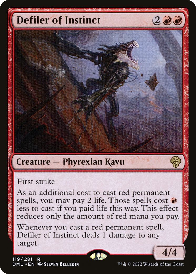 Defiler of Instinct - Rare Creature — Phyrexian Kavu card from Dominaria United