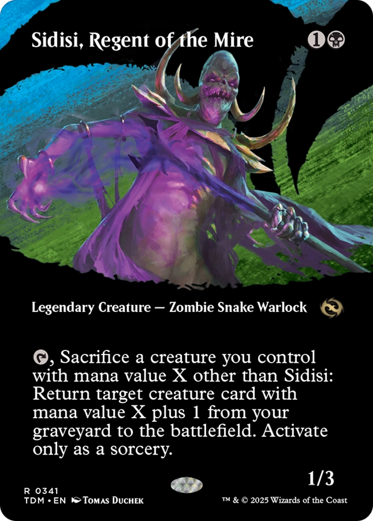 Sidisi, Regent of the Mire - Rare Legendary Creature — Zombie Snake Warlock card from Tarkir: Dragonstorm