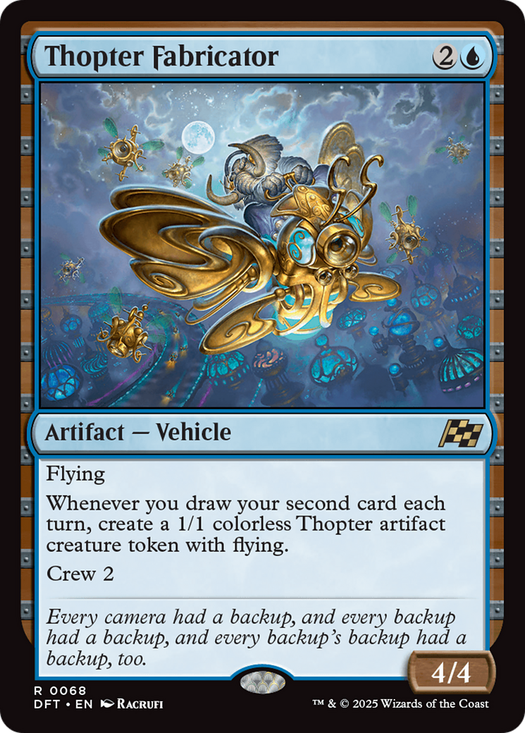 Thopter Fabricator - Rare Artifact — Vehicle card from Aetherdrift