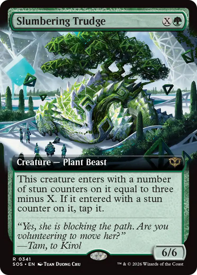 Slumbering Trudge - Rare Creature — Plant Beast card from Secrets of Strixhaven