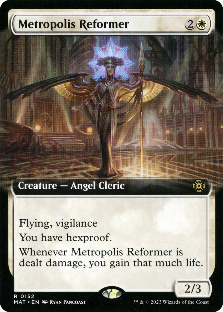 Metropolis Reformer - Rare Creature — Angel Cleric card from March of the Machine: The Aftermath