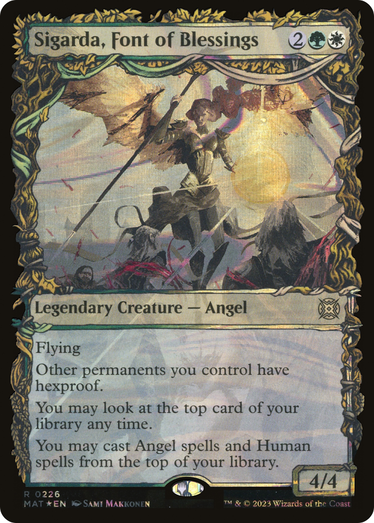 Sigarda, Font of Blessings - Rare Legendary Creature — Angel card from March of the Machine: The Aftermath