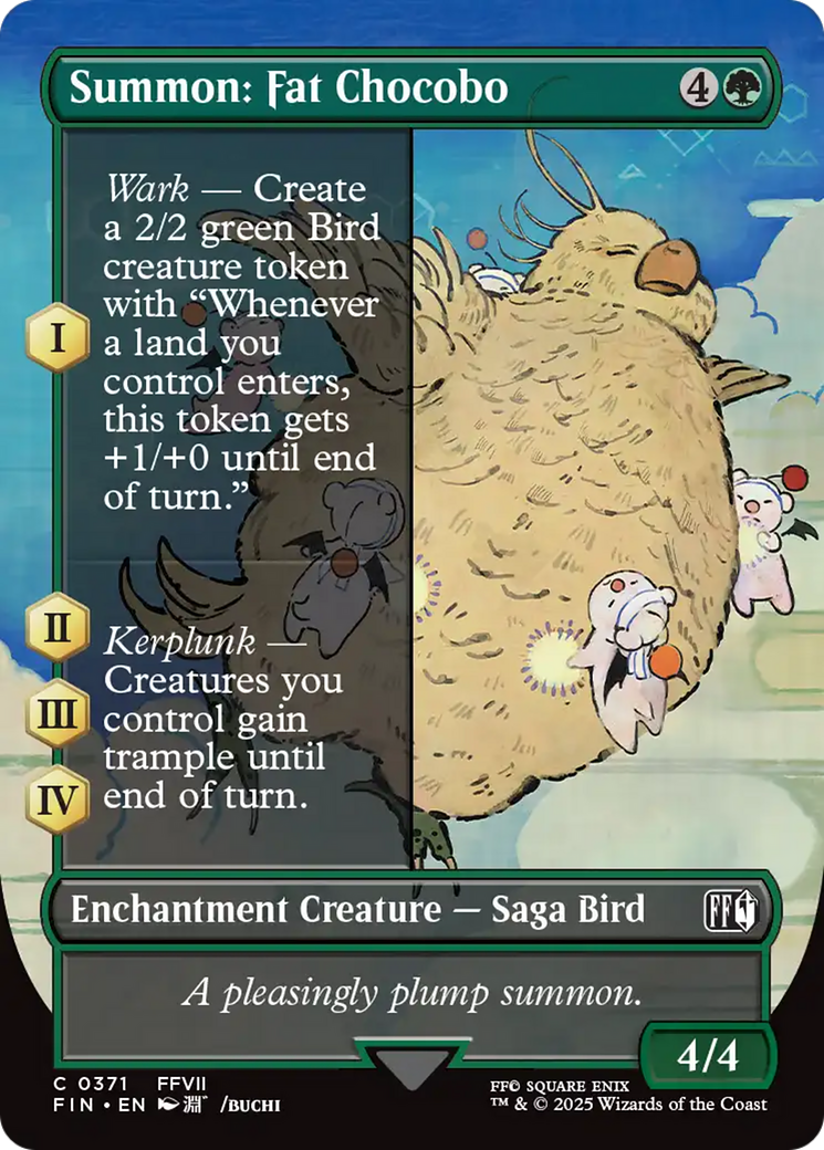 Summon: Fat Chocobo - Common Enchantment Creature — Saga Bird card from Final Fantasy