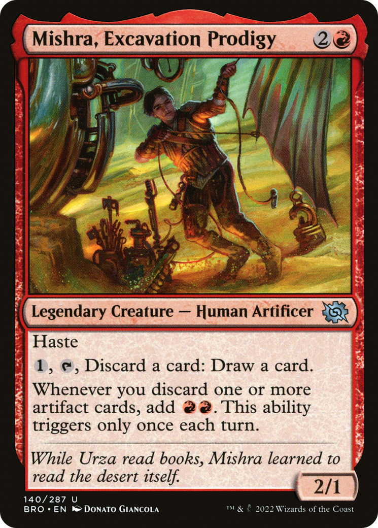 Mishra, Excavation Prodigy - Uncommon Legendary Creature — Human Artificer card from The Brothers' War