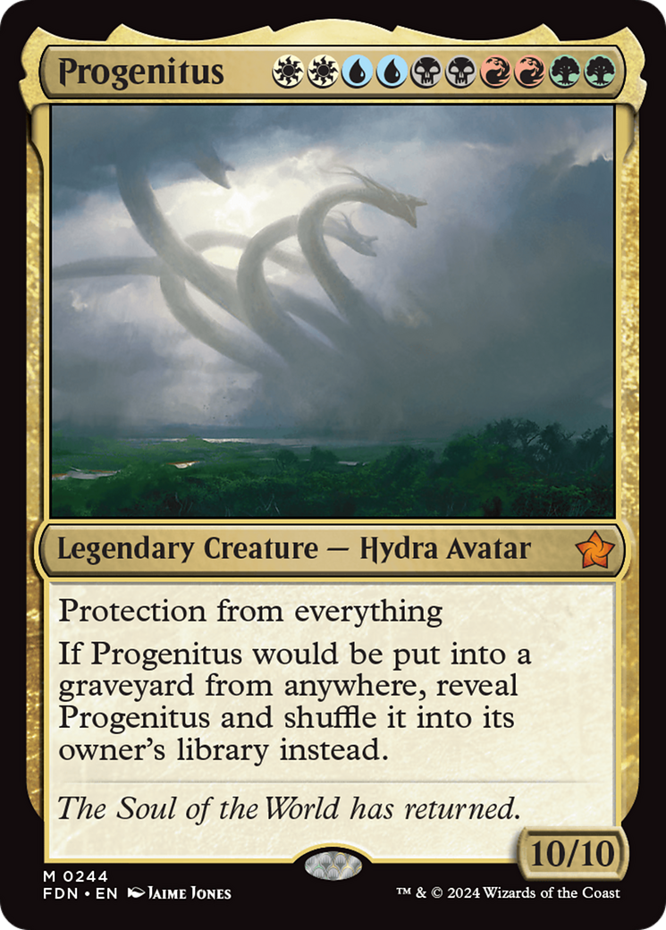 Progenitus - Mythic Legendary Creature — Hydra Avatar card from Foundations