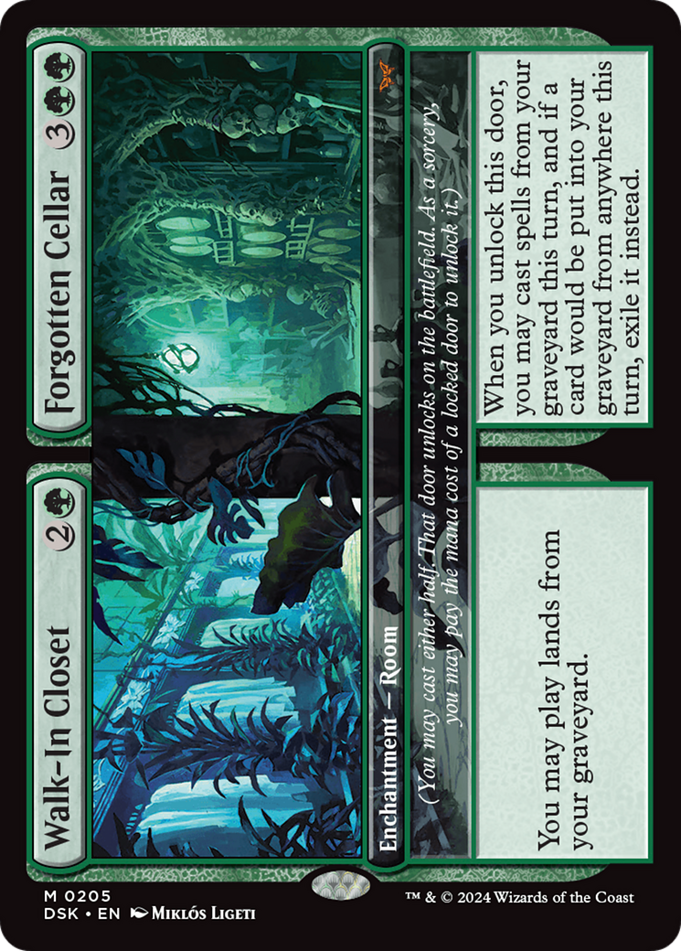 Walk-In Closet // Forgotten Cellar - Mythic Enchantment — Room card from Duskmourn: House of Horror