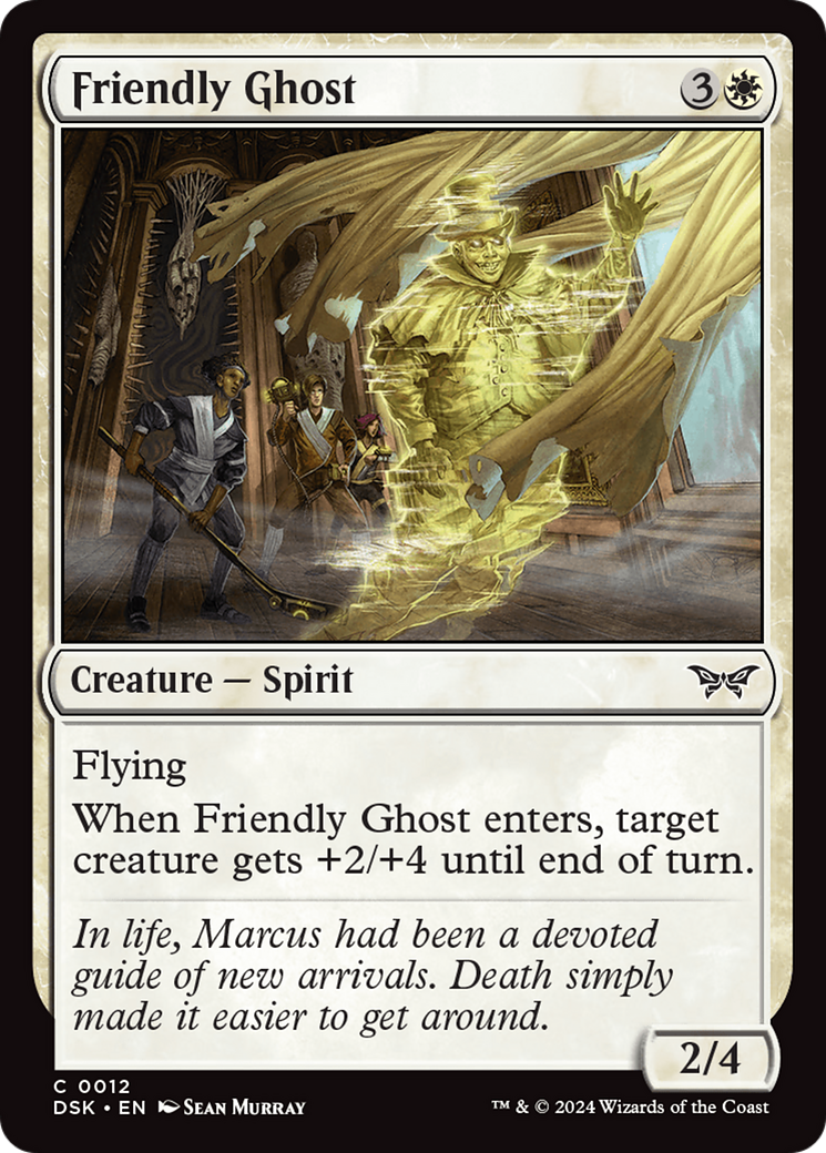 Friendly Ghost - Common Creature — Spirit card from Duskmourn: House of Horror