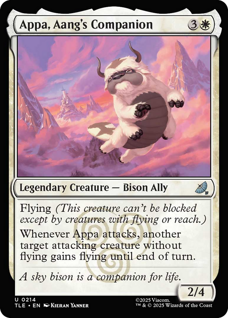Appa, Aang's Companion - Uncommon Legendary Creature — Bison Ally card from Avatar: The Last Airbender Eternal