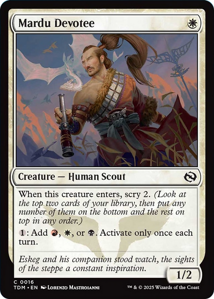 Mardu Devotee - Common Creature — Human Scout card from Tarkir: Dragonstorm