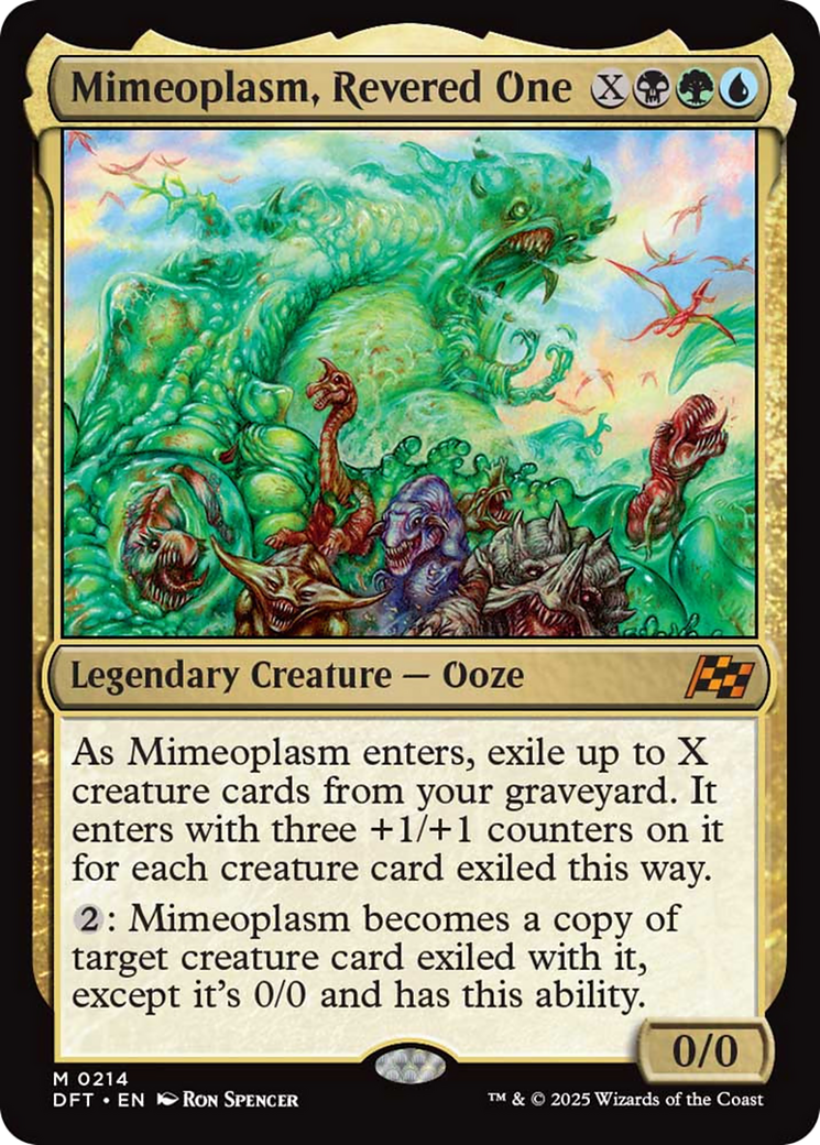 Mimeoplasm, Revered One - Mythic Legendary Creature — Ooze card from Aetherdrift
