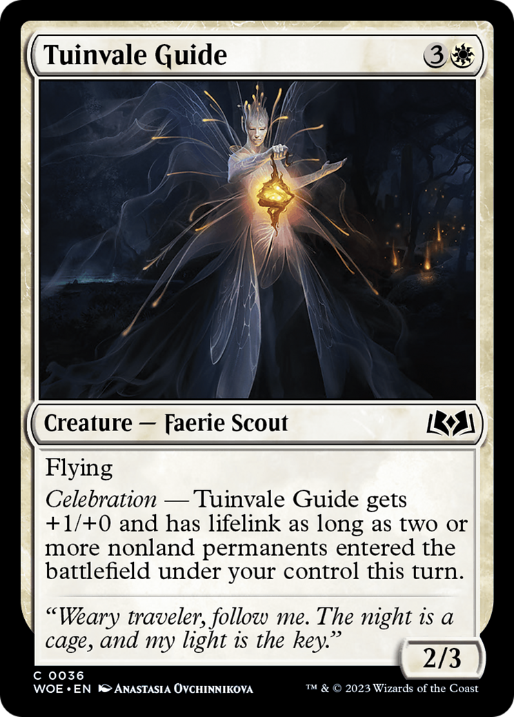 Tuinvale Guide - Common Creature — Faerie Scout card from Wilds of Eldraine
