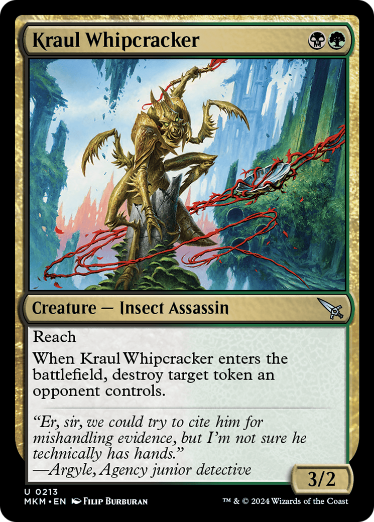 Kraul Whipcracker - Uncommon Creature — Insect Assassin card from Murders at Karlov Manor