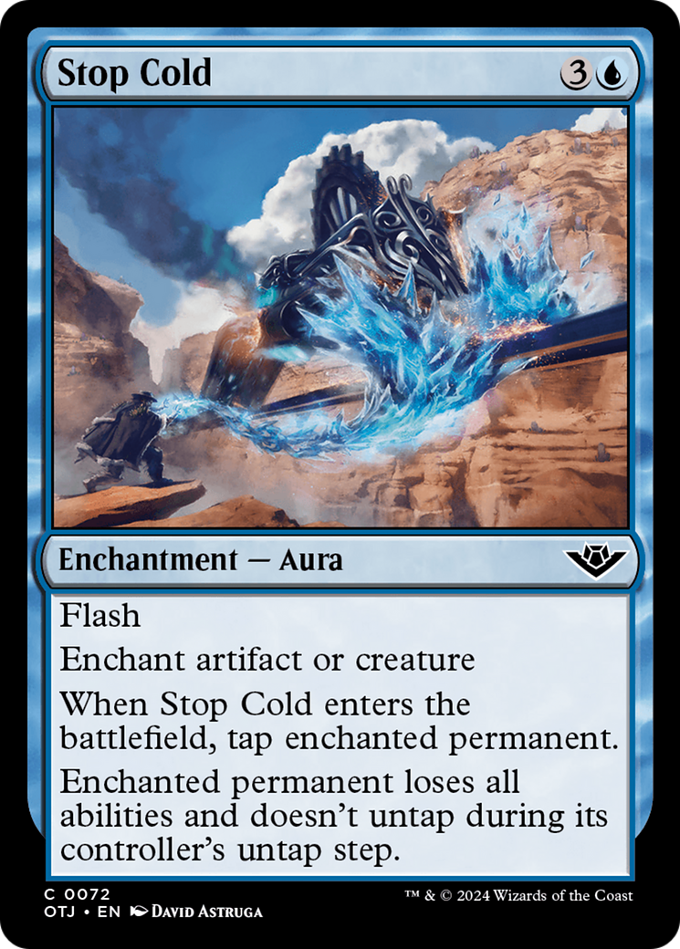 Stop Cold - Common Enchantment — Aura card from Outlaws of Thunder Junction