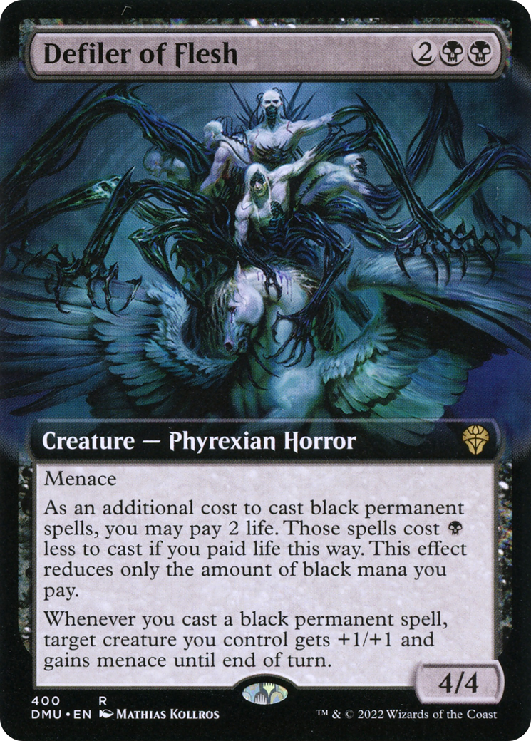 Defiler of Flesh - Rare Creature — Phyrexian Horror card from Dominaria United