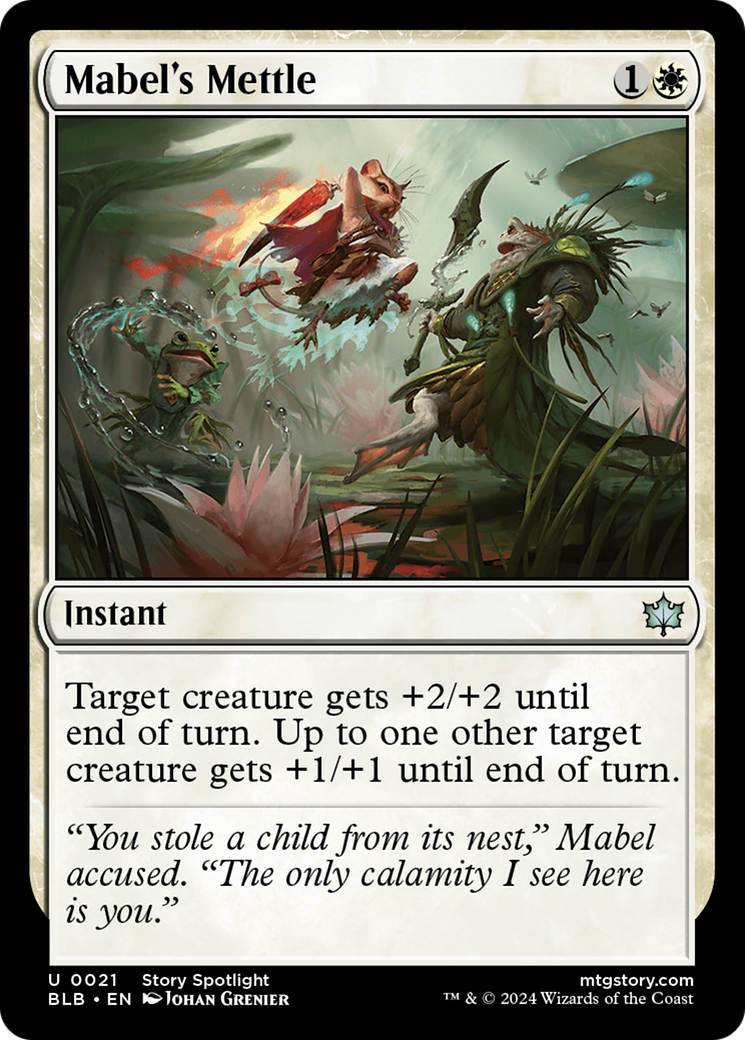 Mabel's Mettle - Uncommon Instant card from Bloomburrow