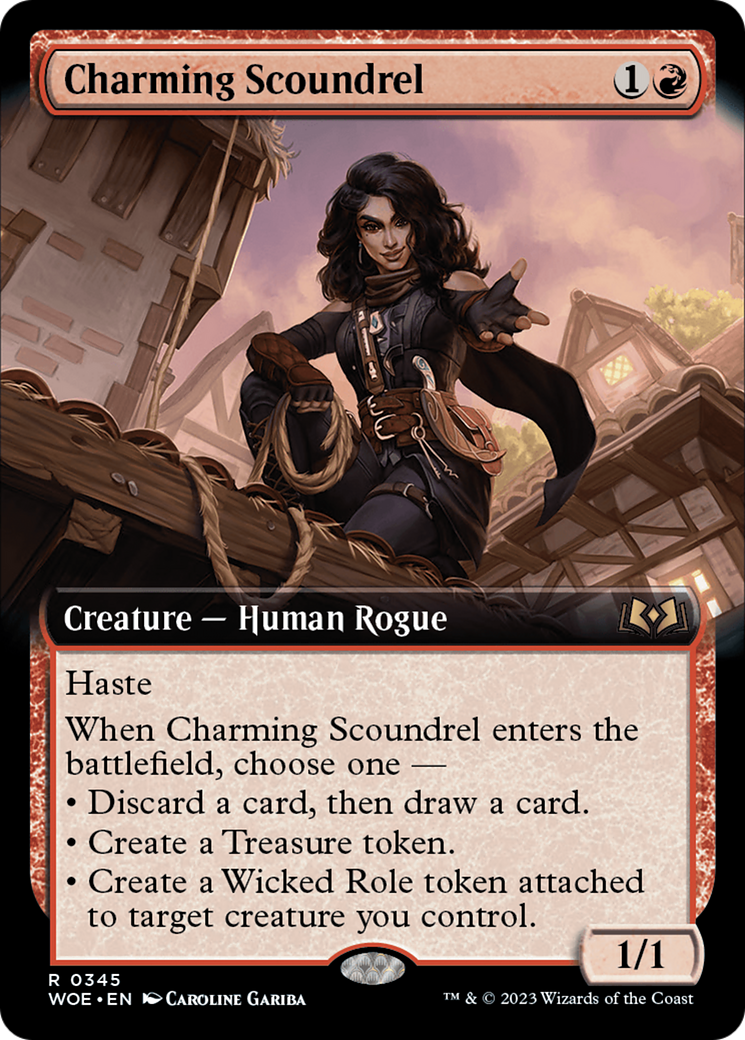 Charming Scoundrel - Rare Creature — Human Rogue card from Wilds of Eldraine