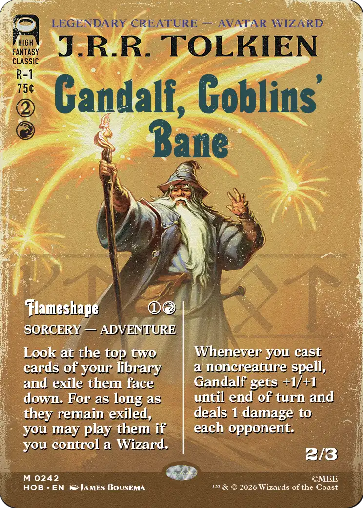 Gandalf, Goblins' Bane // Flameshape - Mythic Sorcery — Adventure card from The Hobbit