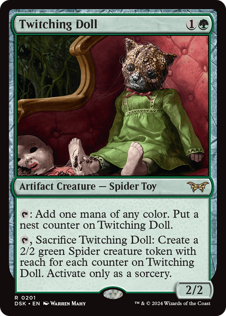 Twitching Doll - Rare Artifact Creature — Spider Toy card from Duskmourn: House of Horror