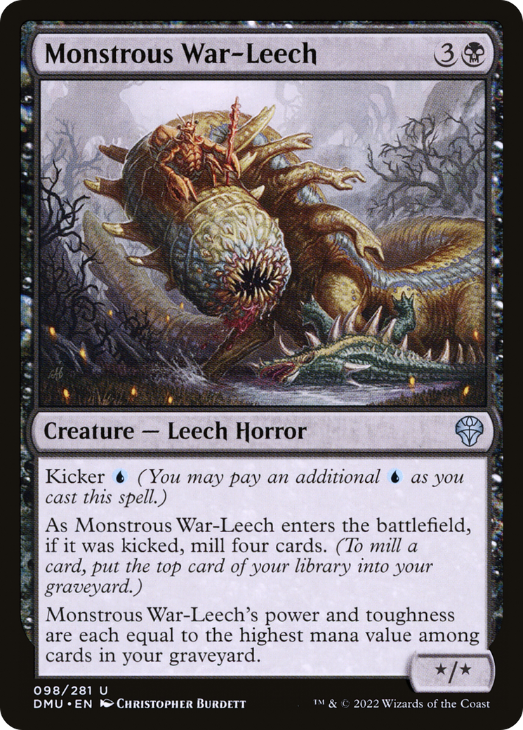 Monstrous War-Leech - Uncommon Creature — Leech Horror card from Dominaria United