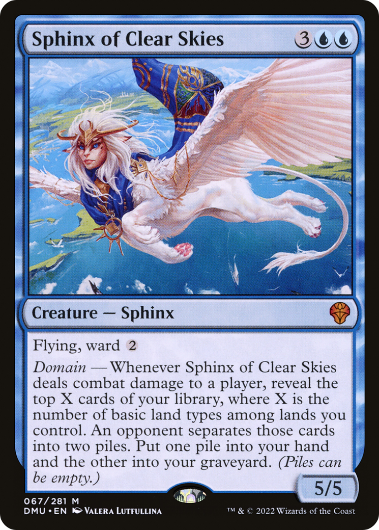 Sphinx of Clear Skies - Mythic Creature — Sphinx card from Dominaria United