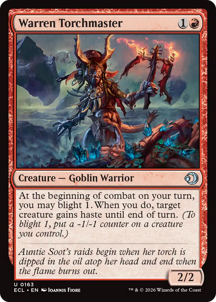 Warren Torchmaster - Uncommon Creature — Goblin Warrior card from Lorwyn Eclipsed