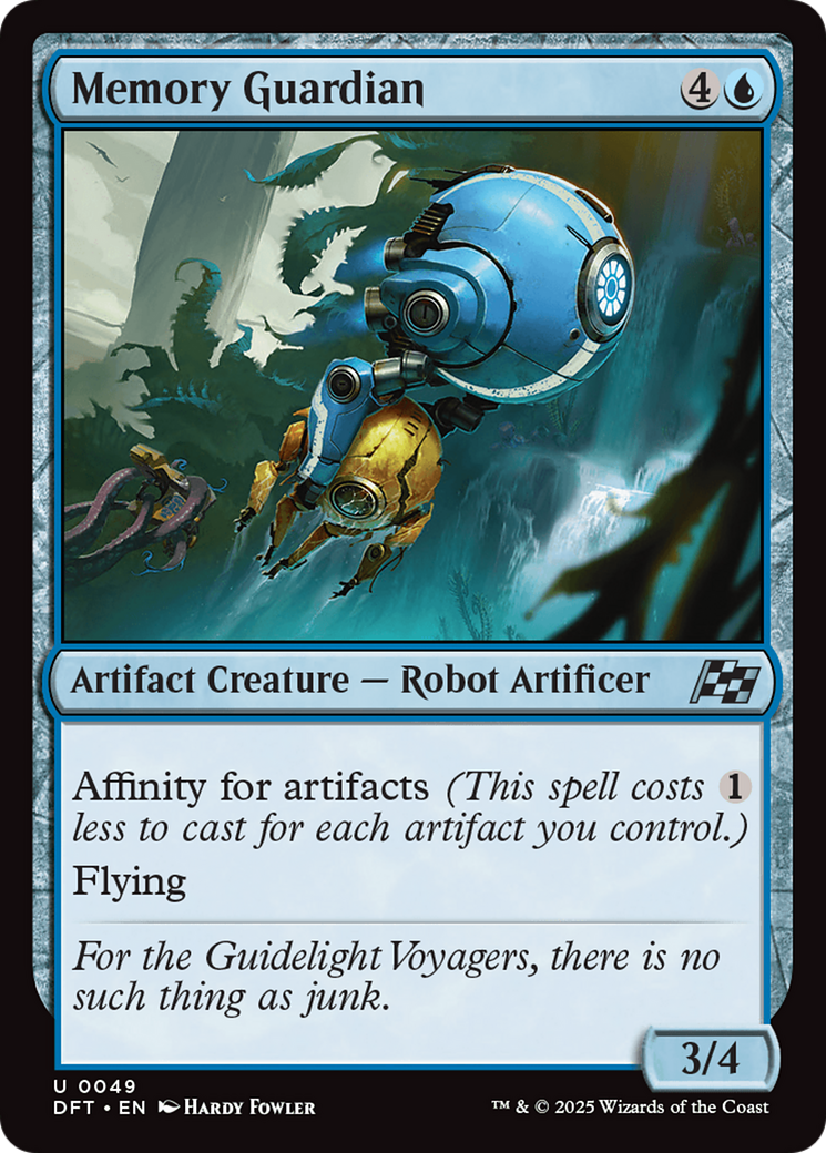 Memory Guardian - Uncommon Artifact Creature — Robot Artificer card from Aetherdrift