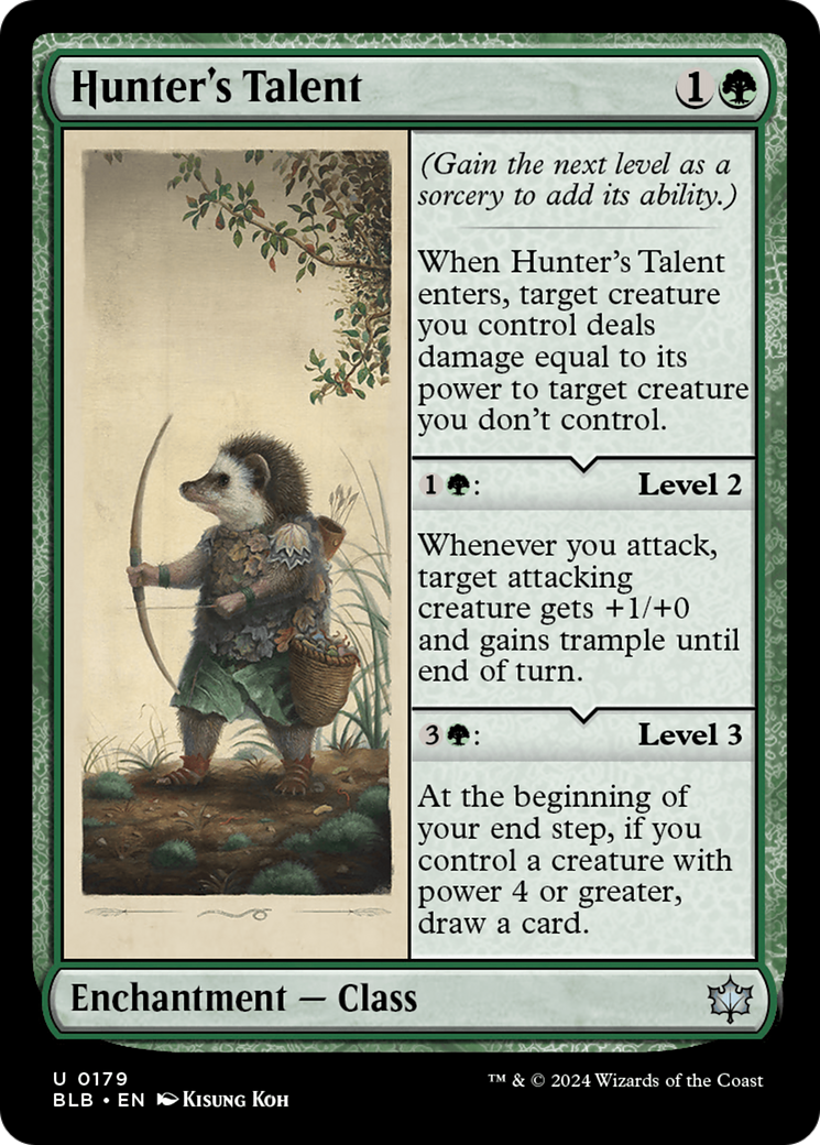 Hunter's Talent - Uncommon Enchantment — Class card from Bloomburrow