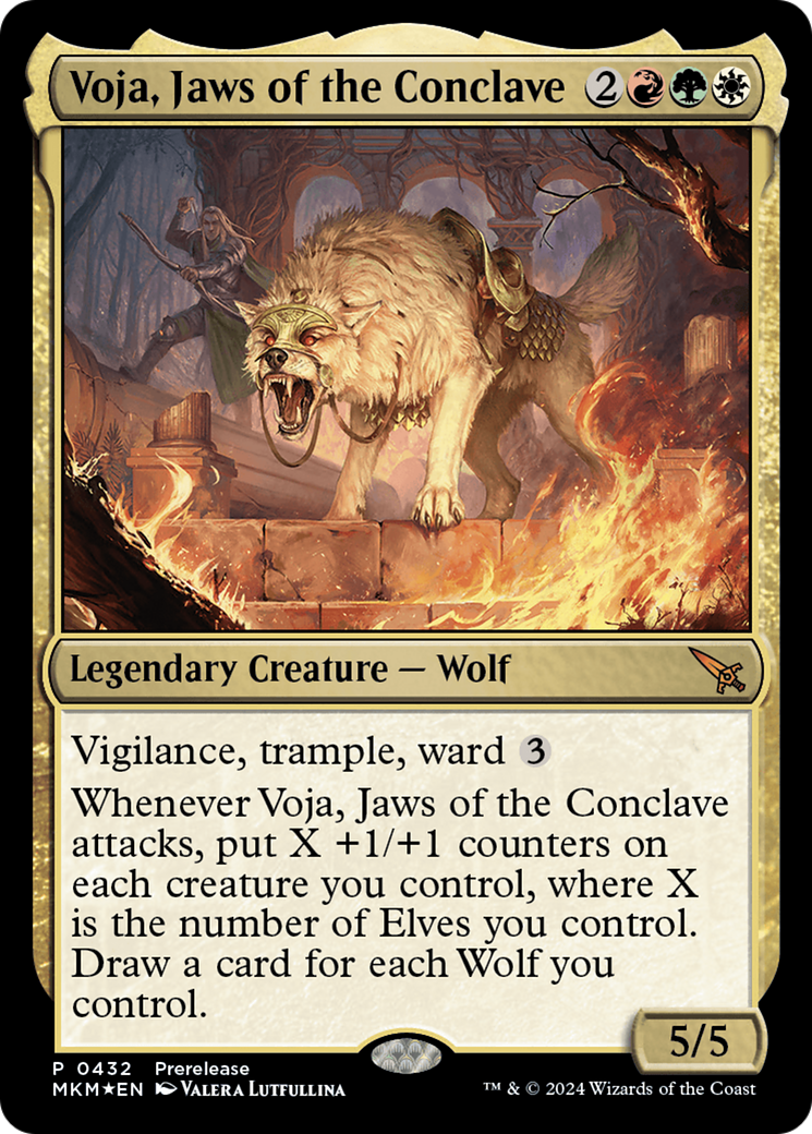 Voja, Jaws of the Conclave - Mythic Legendary Creature — Wolf card from Murders at Karlov Manor