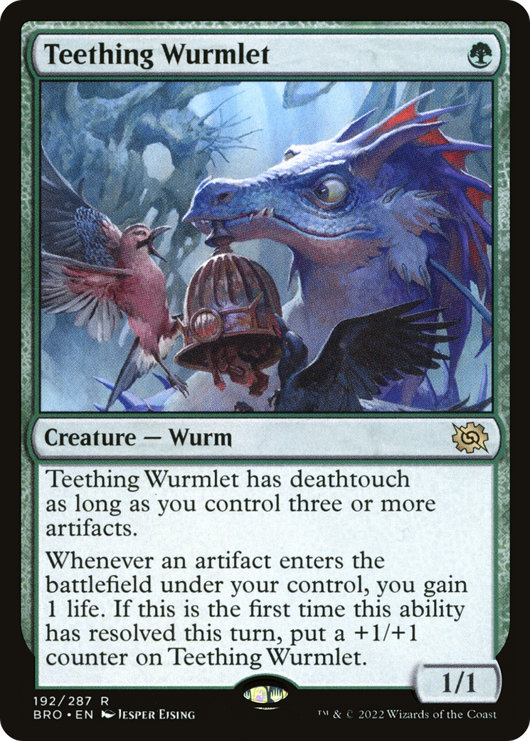 Teething Wurmlet - Rare Creature — Wurm card from The Brothers' War