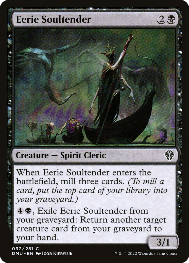 Eerie Soultender - Common Creature — Spirit Cleric card from Dominaria United