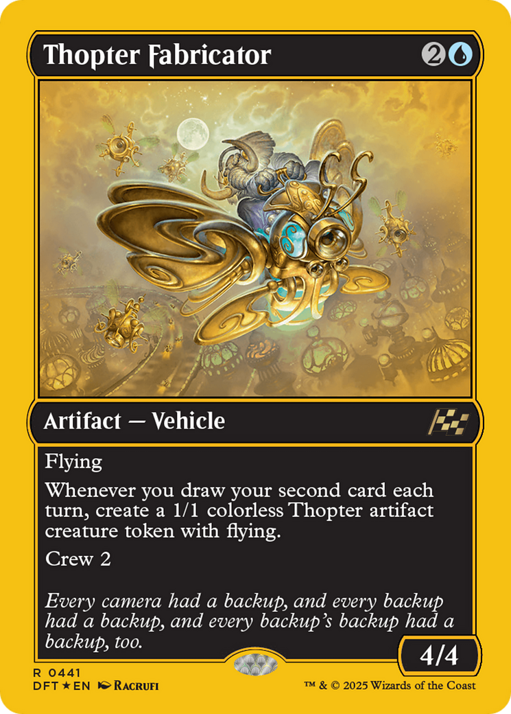 Thopter Fabricator - Rare Artifact — Vehicle card from Aetherdrift