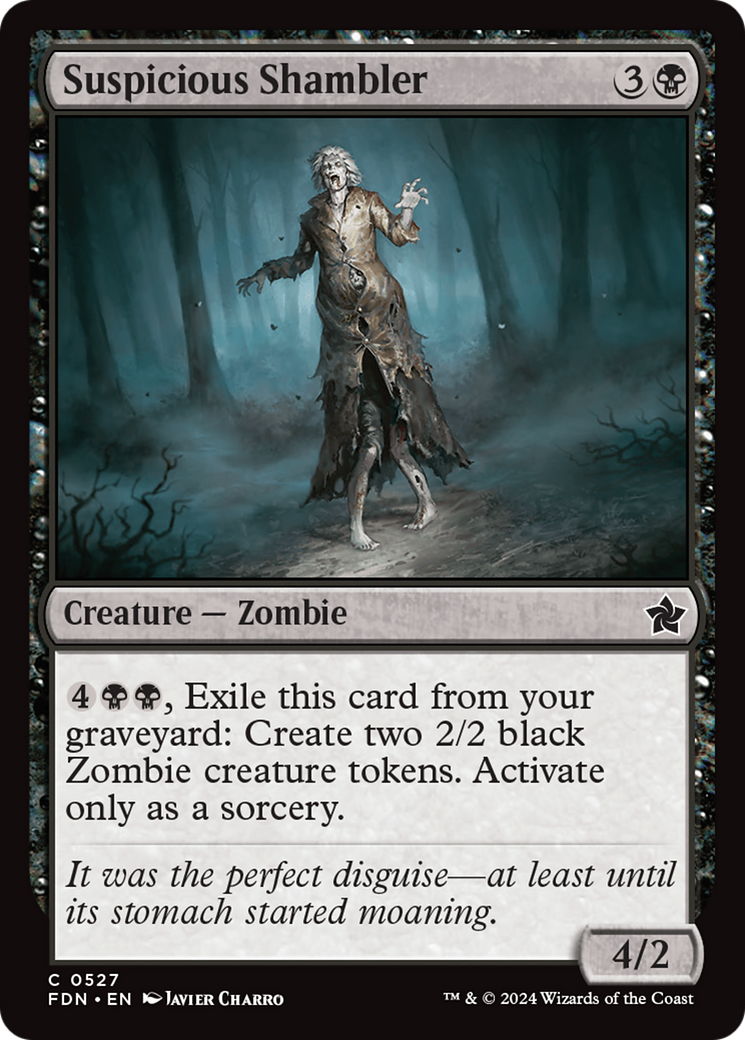 Suspicious Shambler - Common Creature — Zombie card from Foundations