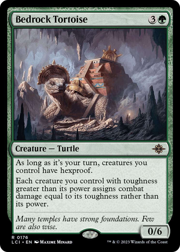 Bedrock Tortoise - Rare Creature — Turtle card from The Lost Caverns of Ixalan