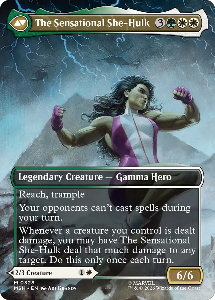 Back face of Jennifer Walters // The Sensational She-Hulk - Legendary Creature — Gamma Hero card