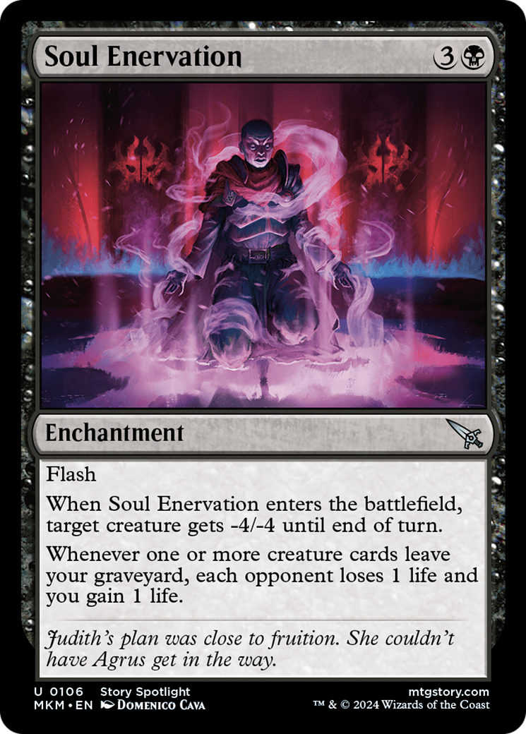 Soul Enervation - Uncommon Enchantment card from Murders at Karlov Manor