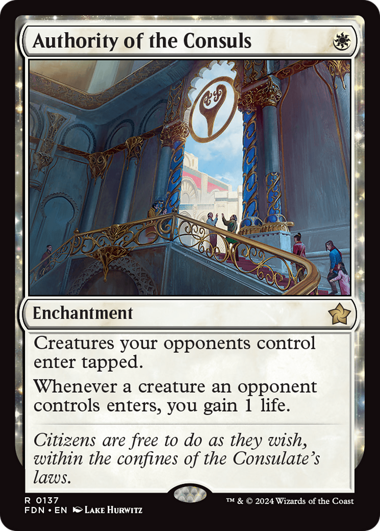 Authority of the Consuls - Enchantment used in 50.0% of Azorius sideboards