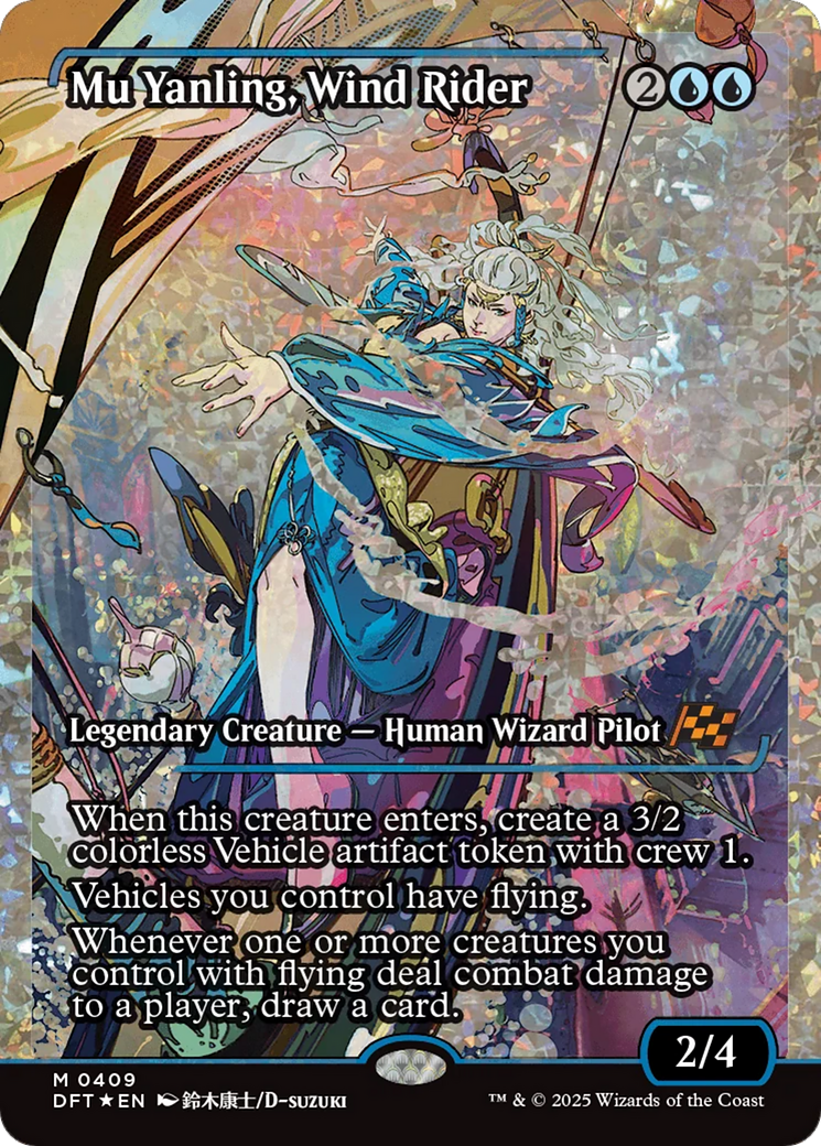 Mu Yanling, Wind Rider - Mythic Legendary Creature — Human Wizard Pilot card from Aetherdrift