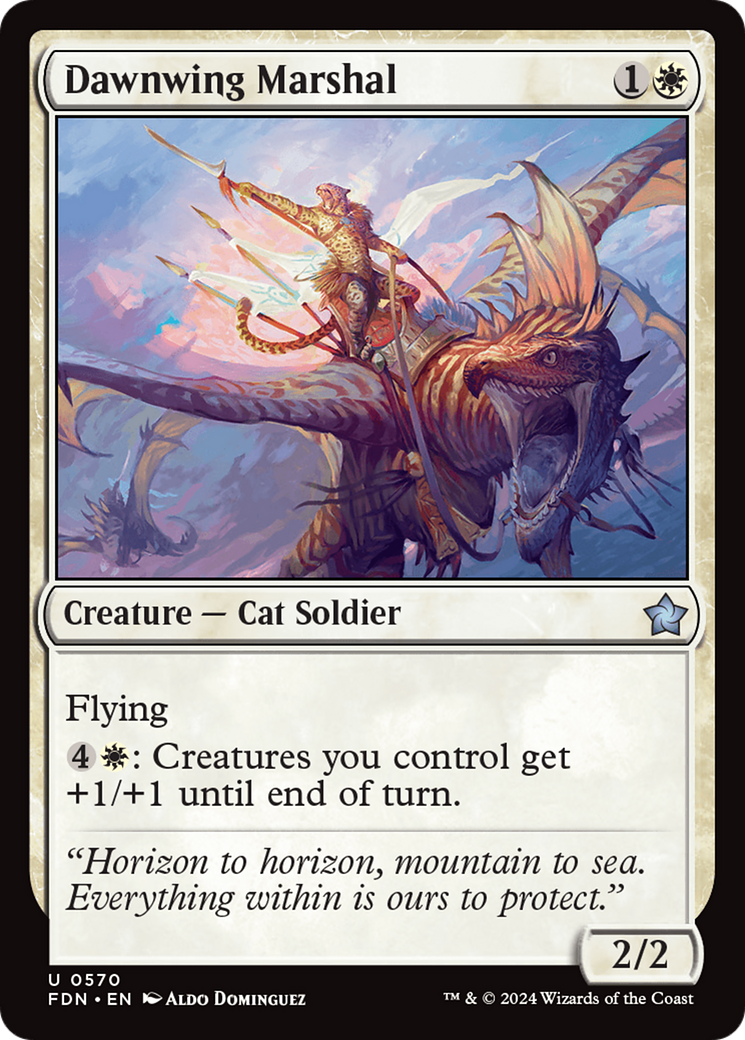 Dawnwing Marshal - Uncommon Creature — Cat Soldier card from Foundations