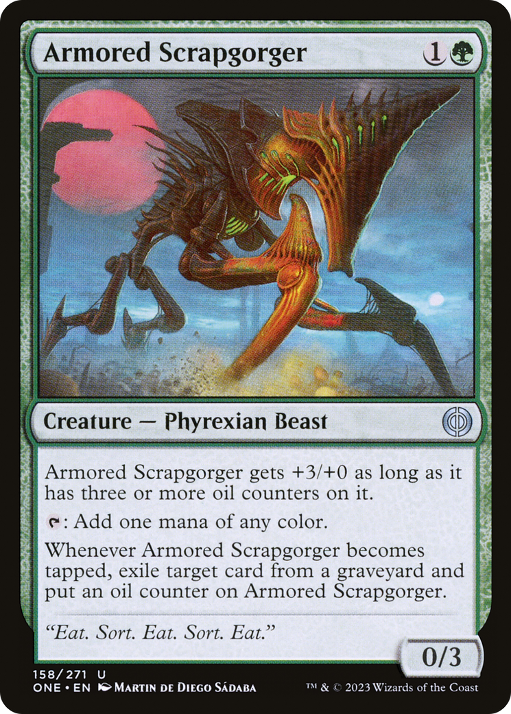 Armored Scrapgorger - Uncommon Creature — Phyrexian Beast card from Phyrexia: All Will Be One