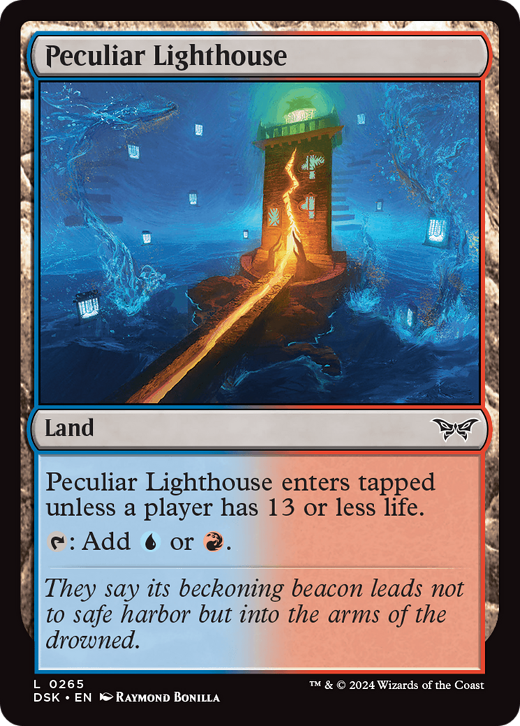 Peculiar Lighthouse - Common Land card from Duskmourn: House of Horror