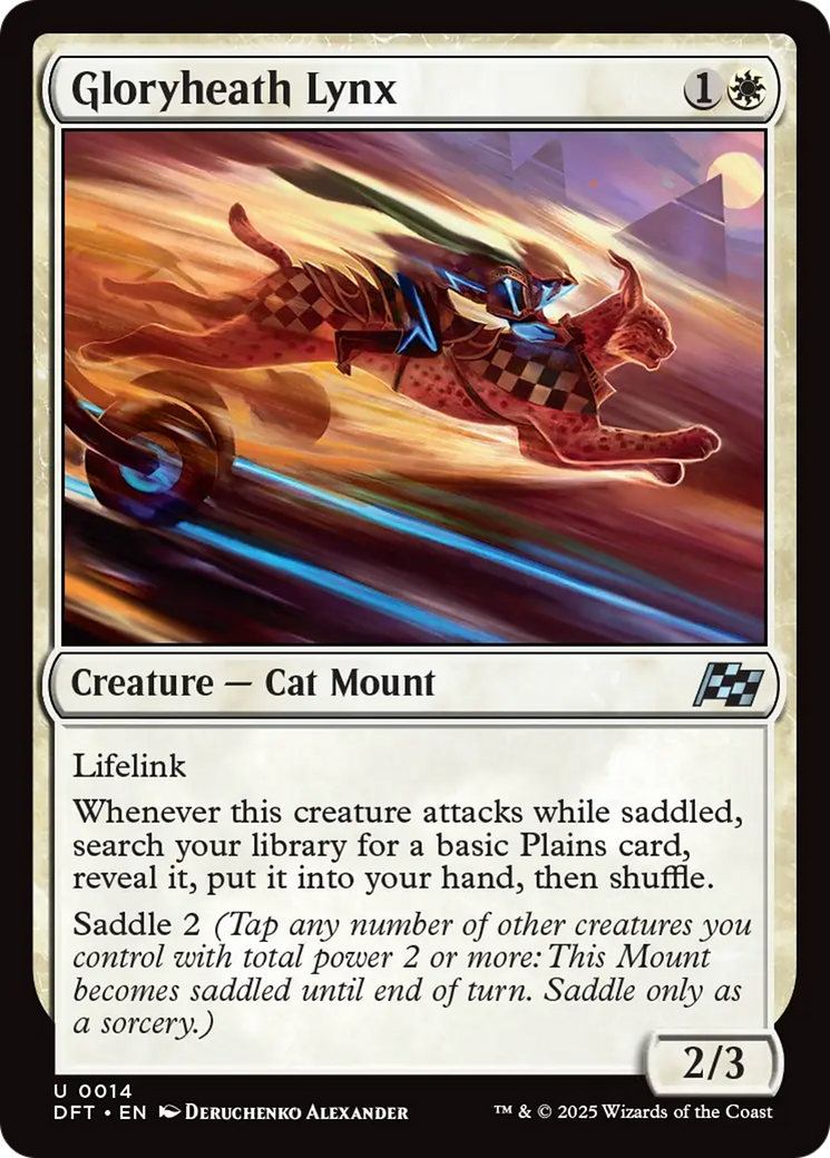 Gloryheath Lynx - Uncommon Creature — Cat Mount card from Aetherdrift