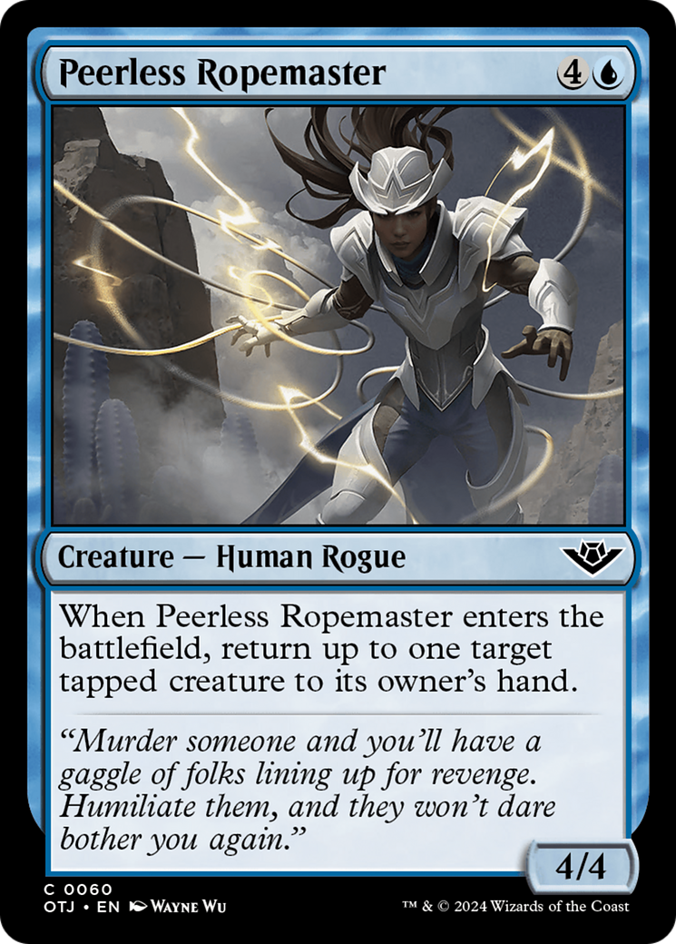 Peerless Ropemaster - Common Creature — Human Rogue card from Outlaws of Thunder Junction