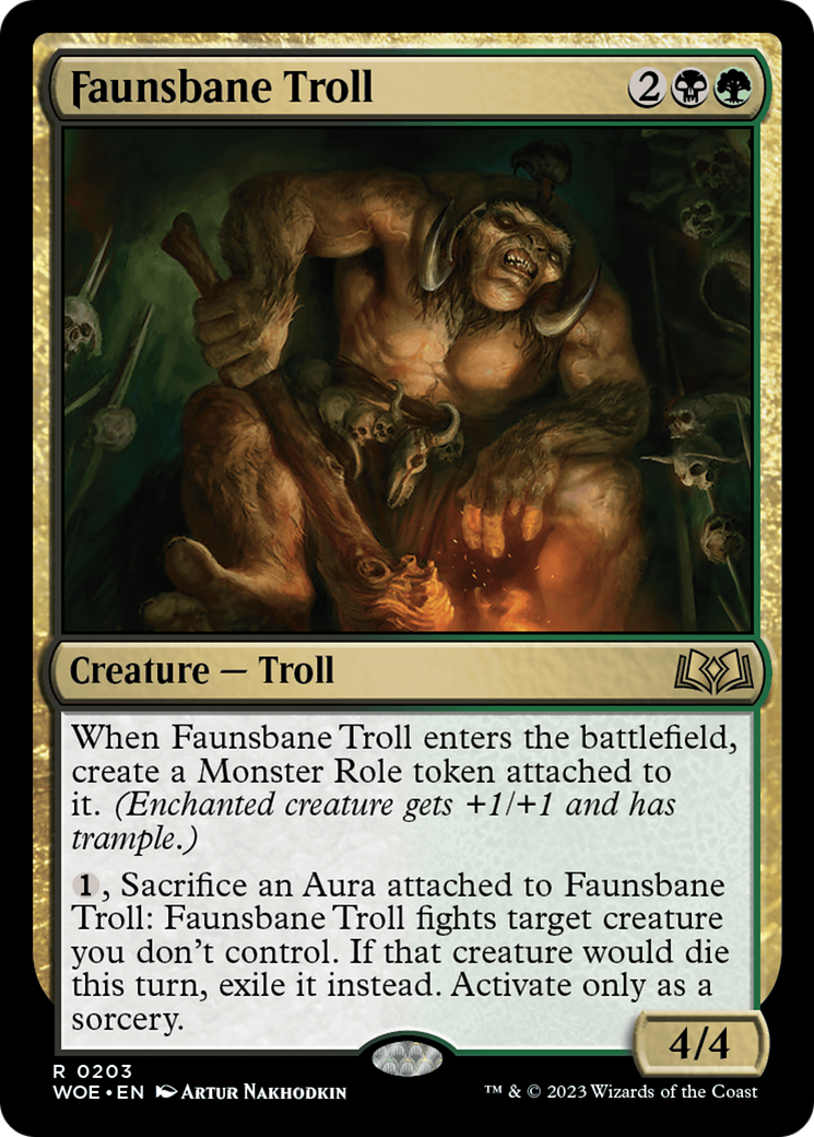 Faunsbane Troll - Rare Creature — Troll card from Wilds of Eldraine