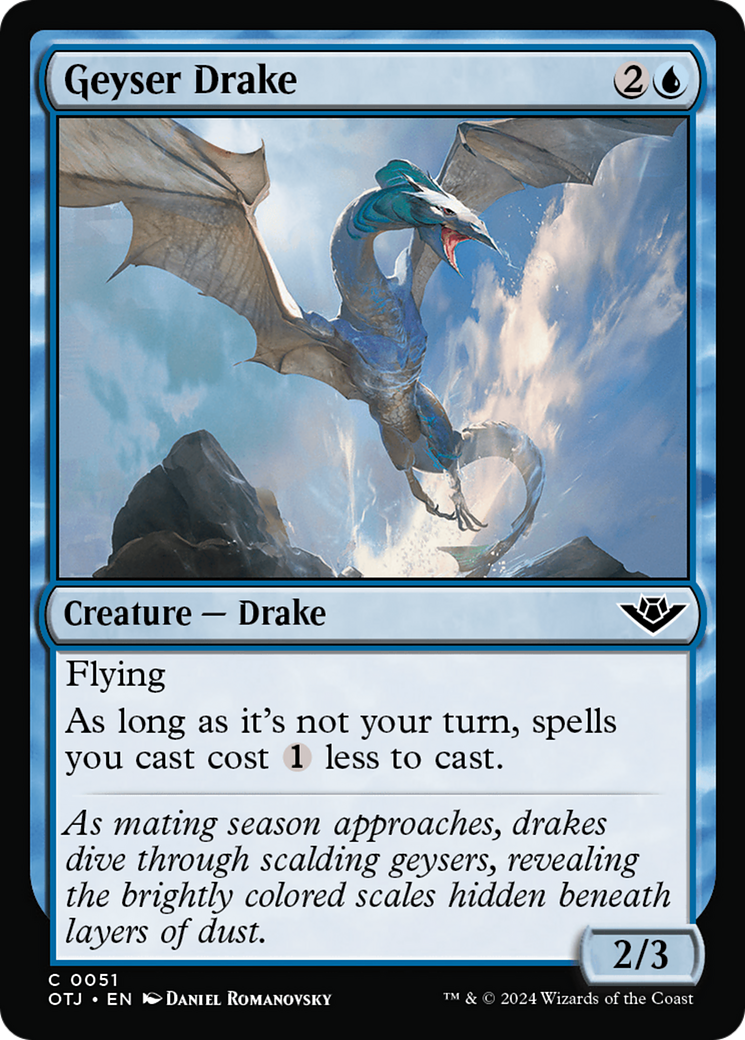 Geyser Drake - Common Creature — Drake card from Outlaws of Thunder Junction
