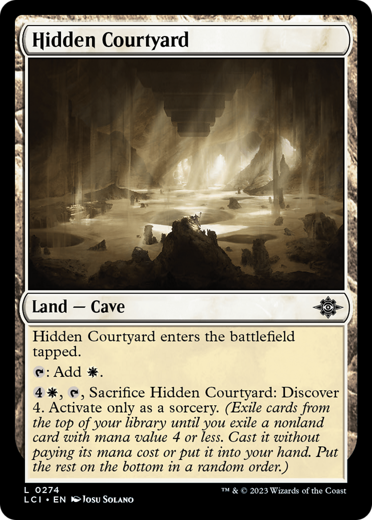 Hidden Courtyard - Common Land — Cave card from The Lost Caverns of Ixalan